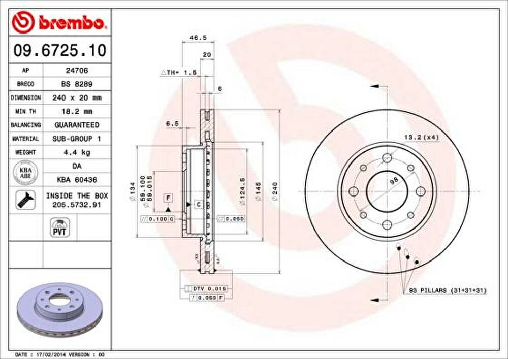 AP 24706 тормозной диск на FIAT ALBEA (178_)