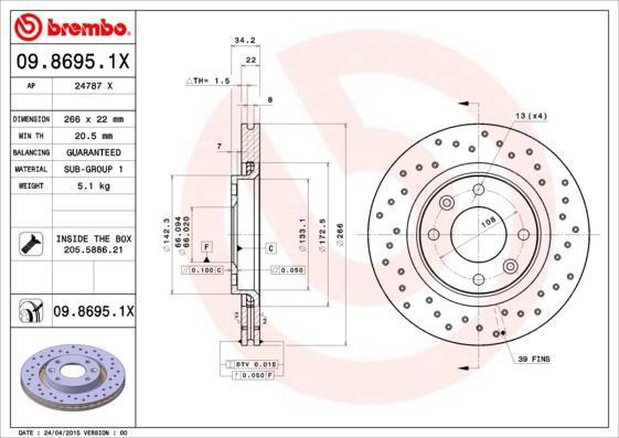 AP 24787 X тормозной диск на PEUGEOT PARTNER фургон (5)