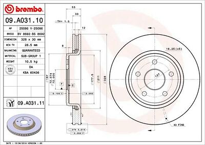 AP 25086 V тормозной диск на JEEP GRAND CHEROKEE III (WH, WK)