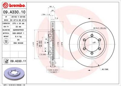 AP 25105 тормозной диск на SSANGYONG MUSSO (FJ)