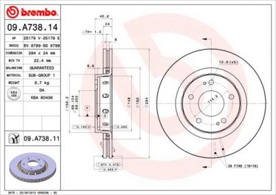AP 25179 V тормозной диск на MITSUBISHI OUTLANDER II (CW_W)