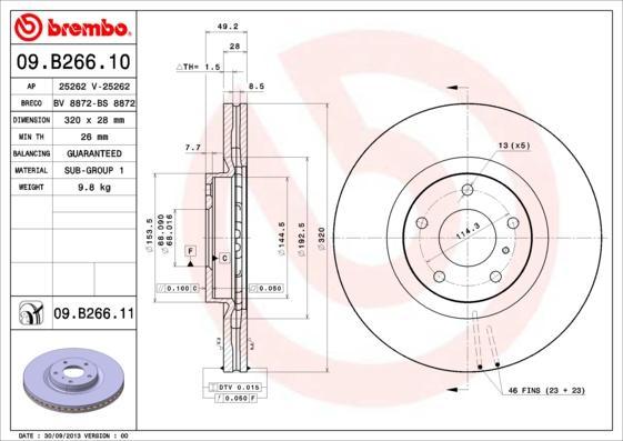 AP 25262 V тормозной диск на NISSAN MURANO (Z50)