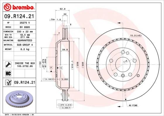 AP 25275 V тормозной диск на MERCEDES-BENZ M-CLASS (W164)