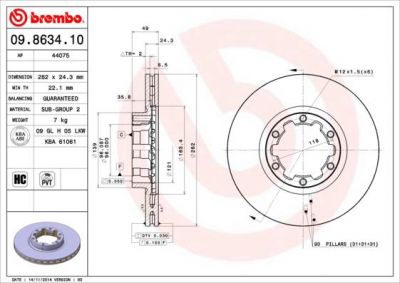 AP 44075 тормозной диск на NISSAN ATLEON