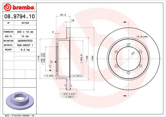 AP 44109 тормозной диск на NISSAN CABSTAR