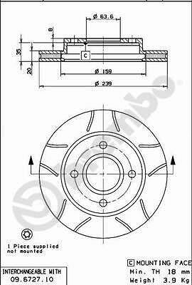 AP X 24682 тормозной диск на FORD FIESTA фургон (FVD)