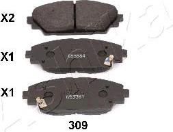Ashika 50-03-309 комплект тормозных колодок, дисковый тормоз на MAZDA 3 (BM)