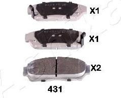 Ashika 50-04-431 комплект тормозных колодок, дисковый тормоз на HONDA INTEGRA купе (DC2, DC4)