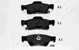 Ashika 51-09-906 комплект тормозных колодок, дисковый тормоз на JEEP GRAND CHEROKEE IV (WK, WK2)