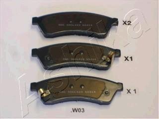 Ashika 51-0W-W03 комплект тормозных колодок, дисковый тормоз на CHEVROLET EPICA (KL1_)