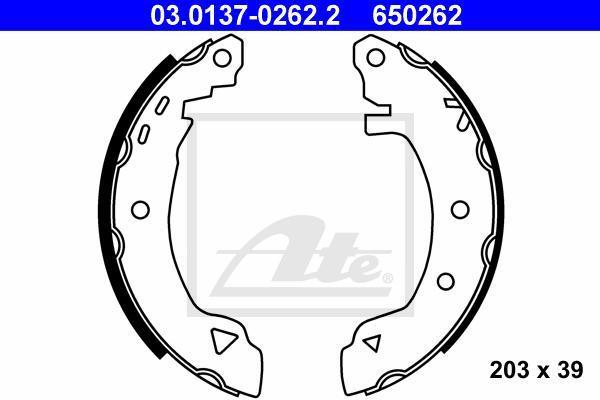 ATE 03.0137-0262.2 комплект тормозных колодок на FIAT BRAVA (182)
