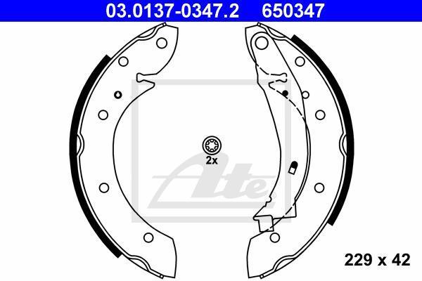 ATE 03.0137-0347.2 комплект тормозных колодок на PEUGEOT 405 II Break (4E)