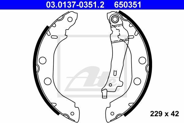 ATE 03.0137-0351.2 комплект тормозных колодок на NISSAN KUBISTAR (X76)