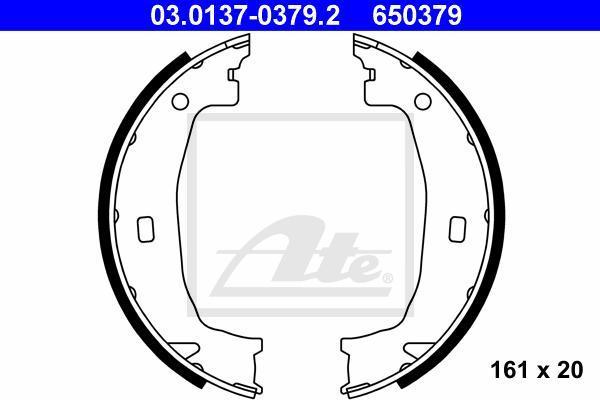 ATE 03.0137-0379.2 Колодки стояночного тормоза E81/E87/E46/E90/F20/F30 all 98-> (3013703792)