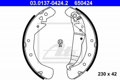 ATE 03.0137-0424.2 комплект тормозных колодок на OPEL ASTRA H (L48)