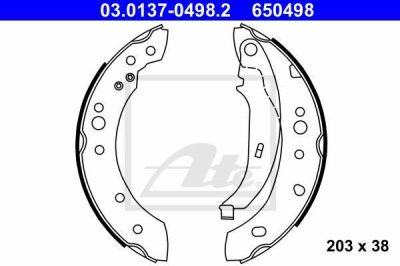 ATE 03.0137-0498.2 комплект тормозных колодок на RENAULT TWINGO II (CN0_)