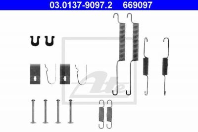 ATE 03.0137-9097.2 комплектующие, тормозная колодка на HONDA CIVIC VI купе (EJ, EM1)