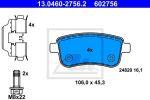 ATE 13.0460-2756.2 комплект тормозных колодок, дисковый тормоз на RENAULT MEGANE III Наклонная задняя часть (BZ0_)