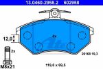 ATE 13.0460-2958.2 Колодки передние VW B3/B4/G2/G3 (357698151B)