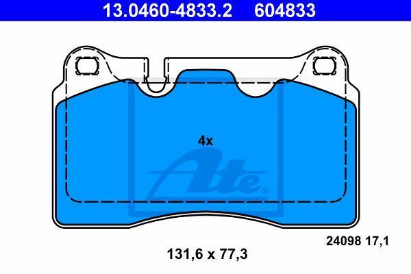 ATE 13.0460-4833.2 Колодки передние PORSCHE Cayenne/VW Touareg