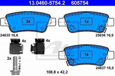 ATE 13.0460-5754.2 Колодки задние HONDA CRV III 2.0/2.4L all 07-> (43022SWWG02)