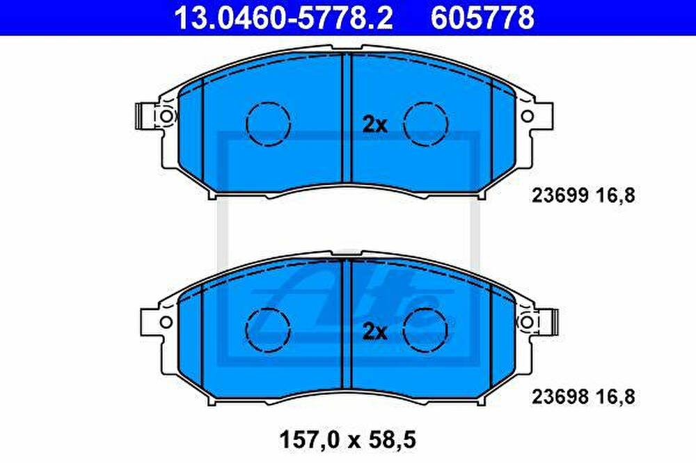 ATE 13.0460-5778.2 Колодки передние NISSAN/INFINITI/RENAULT для Sumitomo (41060-CC090)