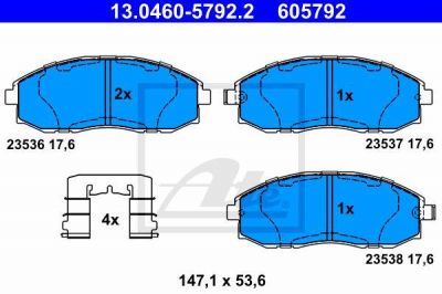 ATE 13.0460-5792.2 комплект тормозных колодок, дисковый тормоз на HYUNDAI H-1 / STAREX