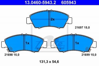 ATE 13.0460-5943.2 Колодки торм.пер. Honda Civic (91-95)