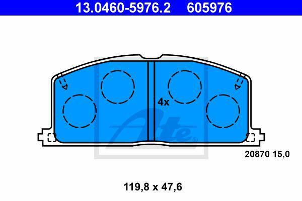 ATE 13.0460-5976.2 Колодки торм.пер. Toyota Corolla, Camry, Carina II