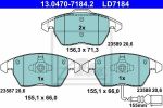 ATE 13.0470-7184.2 Колодки передние CERAMIC AD VW SEAT SKODA PA 03->06 (5K0698151)