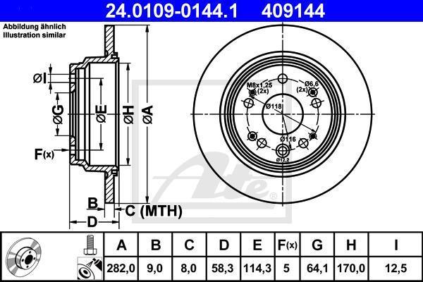 ATE 24.0109-0144.1 тормозной диск на HONDA CR-V II (RD_)