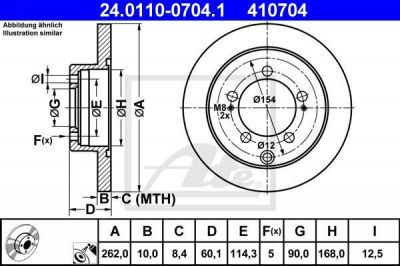 ATE 24.0110-0704.1 Диск торм.зад.MITSUBISHI OUTLANDER 03-07