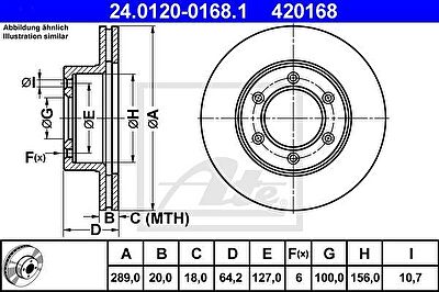 ATE 24.0120-0168.1 тормозной диск на TOYOTA HILUX II пикап (LN8_, RN5_, LN6_, YN6_, YN5_, LN5_, RN6_)
