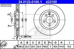 ATE 24.0122-0100.1 Диски торм.VW GOLF III/VENTO 2.0L,2.8L VR6 (280x22) вентилируемые