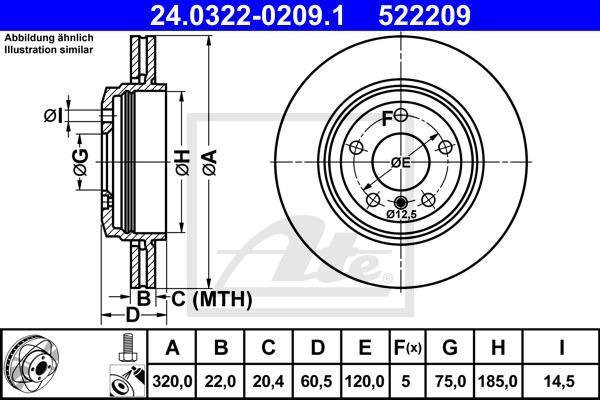 ATE 24.0322-0209.1 тормозной диск на 3 кабрио (E46)