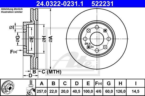 ATE 24.0322-0231.1 тормозной диск на OPEL CORSA E Van
