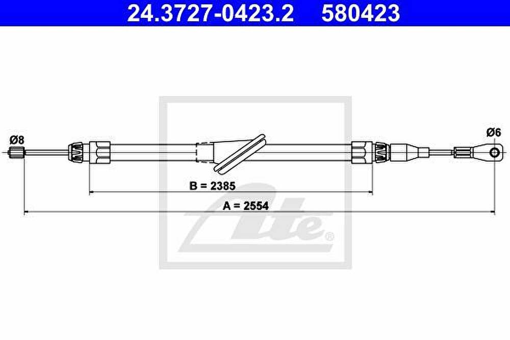 ATE 24.3727-0423.2 трос, стояночная тормозная система на MERCEDES-BENZ C-CLASS (W202)