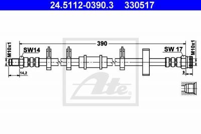 ATE 24.5112-0390.3 тормозной шланг на FIAT UNO (146A/E)