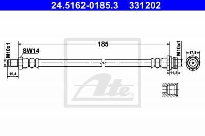 ATE 24.5162-0185.3 тормозной шланг на VOLVO V70 III (BW)