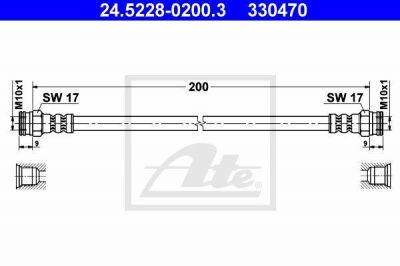 ATE 24.5228-0200.3 тормозной шланг на FIAT UNO (146A/E)
