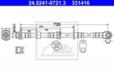 ATE 24.5241-0721.3 тормозной шланг на MITSUBISHI PAJERO SPORT II (KH_, KG_)