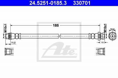 ATE 24.5251-0185.3 тормозной шланг на RENAULT MEGANE II (BM0/1_, CM0/1_)