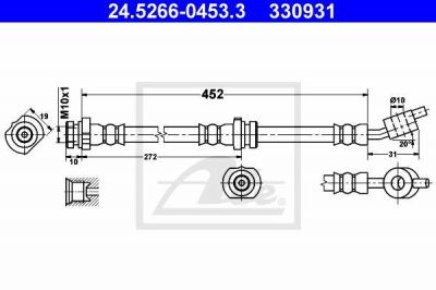 ATE 24.5266-0453.3 тормозной шланг на NISSAN ALMERA II (N16)
