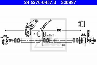 ATE 24.5270-0457.3 тормозной шланг на HONDA ACCORD VII Tourer (CM)