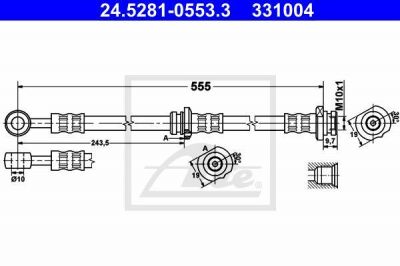 ATE 24.5281-0553.3 тормозной шланг на NISSAN ALMERA II (N16)