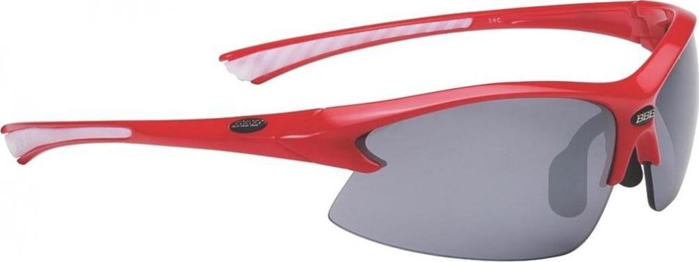 Очки солнцезащитные BBB Impulse PC Smoke flash mirror lens white tips red (BSG-38)