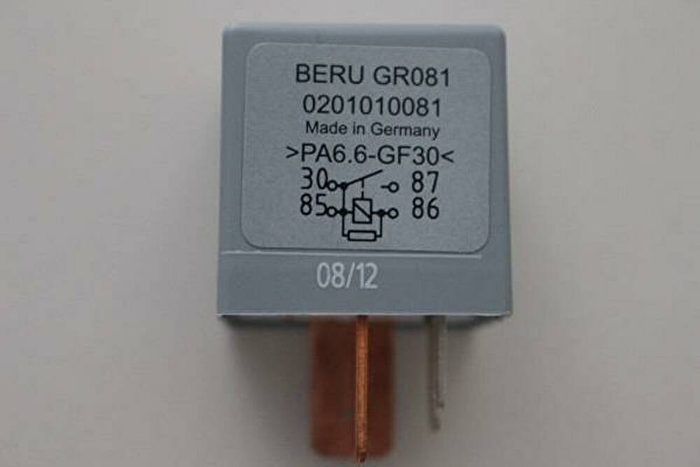 BERU Реле свечей накаливания VW BORA 98-05; CADDY II 95-04; CADDY III 04-10; FOX 05-; GOLF III 93-99; GOLF IV 97-06; GOLF PLUS 05-; LUPO 98-05; NEW BEETLE (GR081)