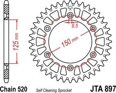 BIKE ALERT Звезда цепного привода (JTA 897 51)