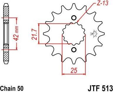 BIKE ALERT Звезда цепного привода (JTF 513 15)