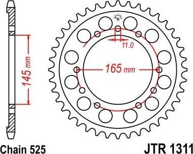 BIKE ALERT Звезда цепного привода (JTR 1311 43)